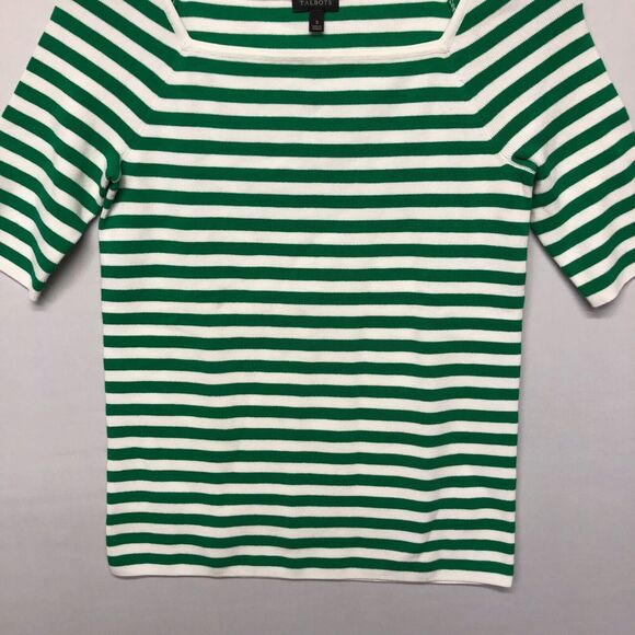 Talbots Women Short Sleeve Knit Top Shirt Blouse Size Small Striped B269 -2 - Picture 8 of 11